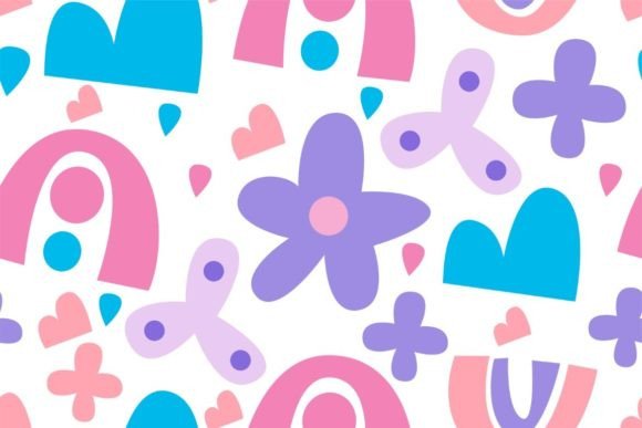 Download Abstract Floral Shapes Seamless Pattern - Shape Collection
