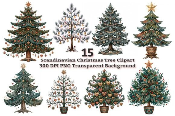 Download Scandinavian Christmas Tree Clipart PNG - Clipart Collection