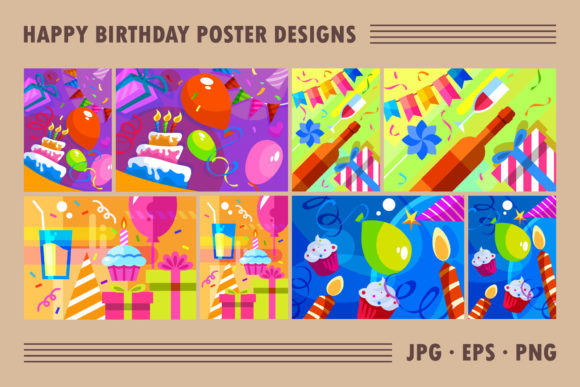 Download Happy Birthday Poster Designs. Vol 2. - Birthday Collection