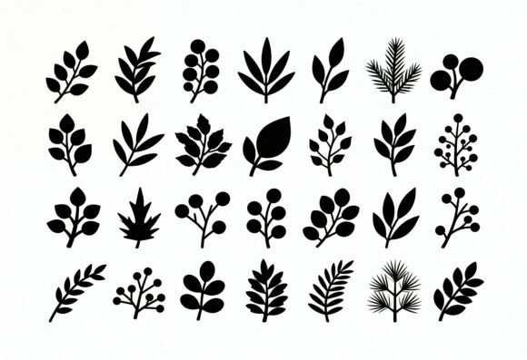 Download Botanical Clipart Bundle Leaves Berries - Clipart Collection