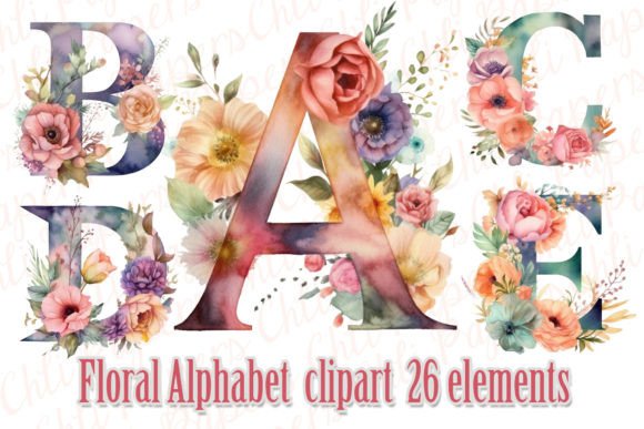 Download Floral Alphabet Clipart,Floral Letters - Clipart Collection