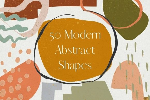 Download 50 Boho Texture Abstract Shapes Clipart - Shape Collection