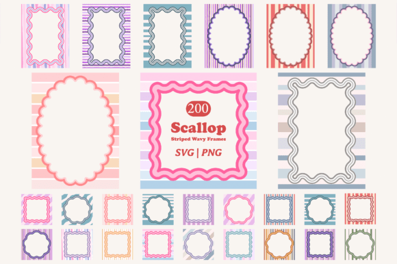 Download Scallop Wavy Frame Clipart Bundle - Clipart Collection