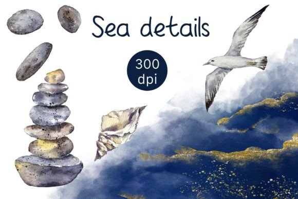 Download Sea Watercolor Clipart Stones Seagull - Premium Resources