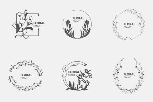 Download Floral Frame Round Shape Emblem Logotype - Shape Collection