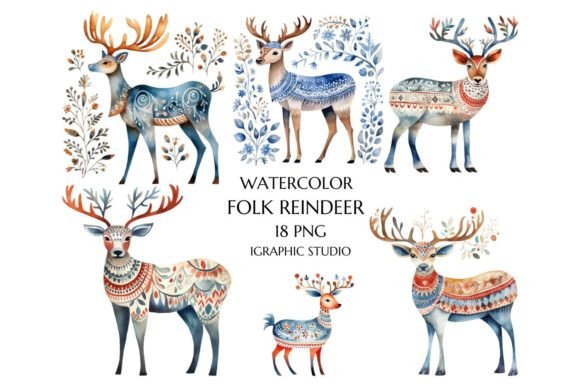 Download Scandinavian Christmas Reindeer Clipart - Clipart Collection