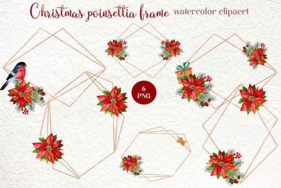 Download Christmas Frame Poinsettia Clipart - Clipart Collection