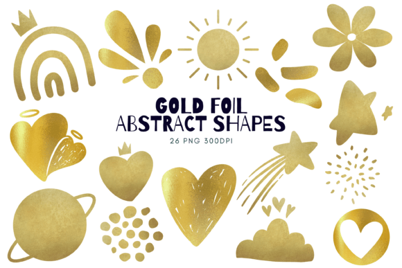 Download Gold Foil Abstract Shapes PNG - Shape Collection