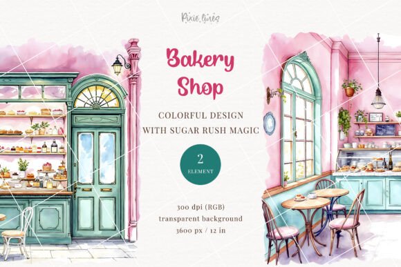 Download Watercolor Bakery Shop, Sweets Lover - Color Collection