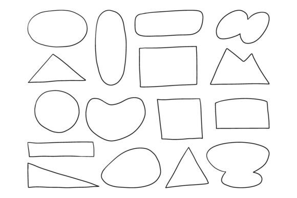Download Basic Geometric Shape Doodle Bundle Set - Shape Collection