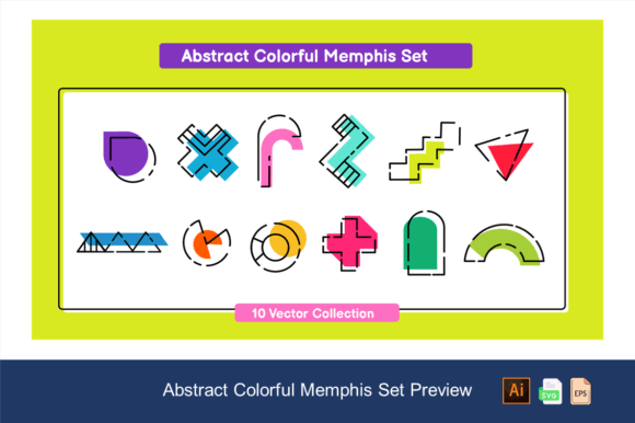 Download Abstract Colorful Memphis Set - Color Collection