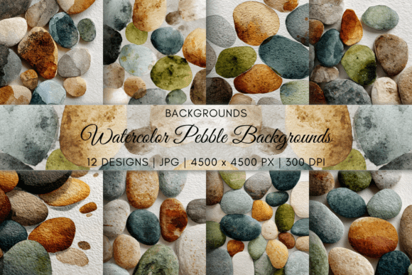 Download Watercolor Pebble Backgrounds - Color Collection