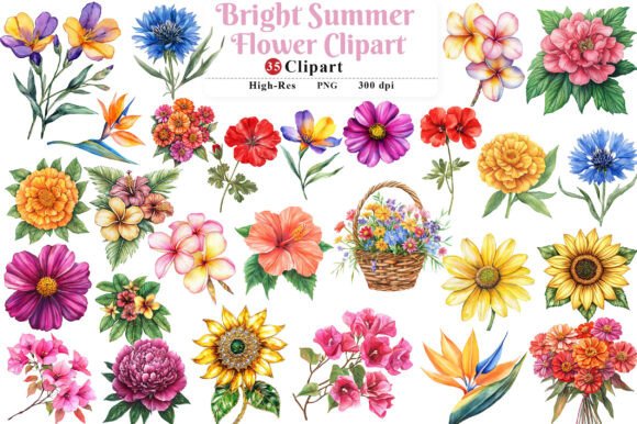 Download Bright Summer Flower Clipart - Clipart Collection