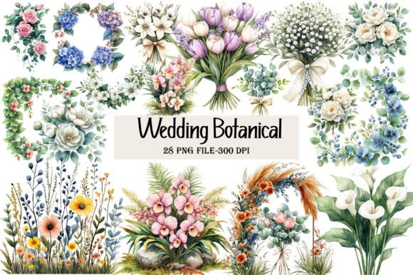 Download Wedding Botanical Clipart Bundle - Clipart Collection