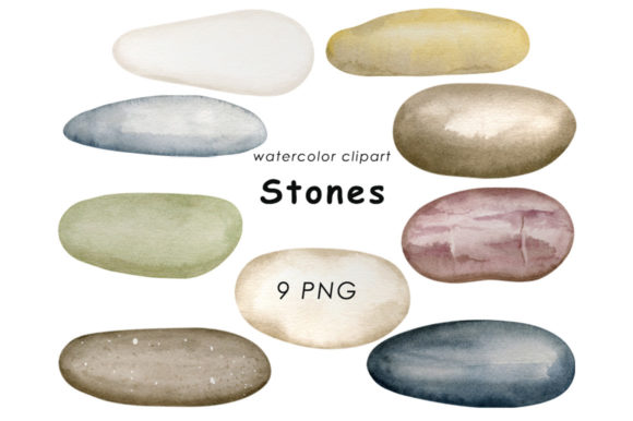 Download Stones Watercolor Clipart PNG - Premium Resources