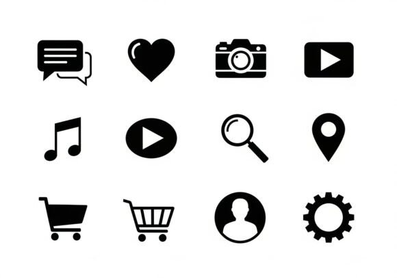 Download Black Symbols Flat Simple Shapes - Shape Collection