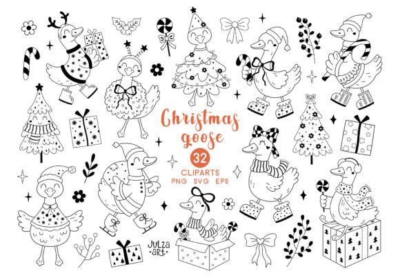Download Silly Christmas Goose Clipart SVG PNG - Clipart Collection