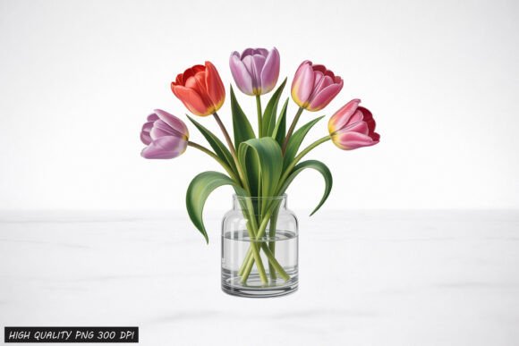 Download Tulip Flower Vase Clipart PNG Design - Clipart Collection