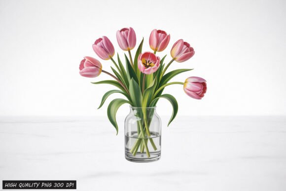 Download Tulip Flower Vase Clipart PNG Design - Clipart Collection