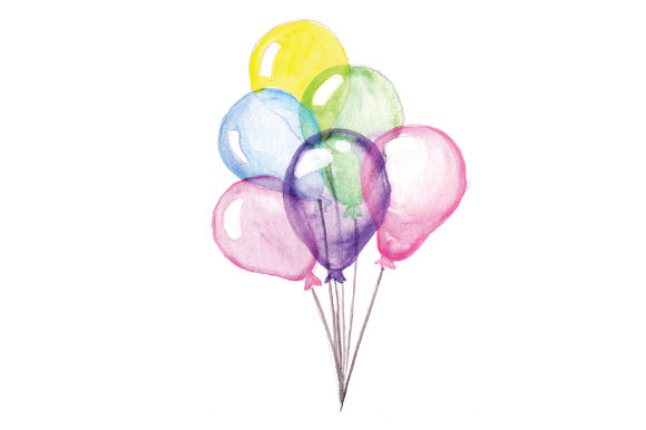 Download Bundle of Balloons in Watercolor Style - Color Collection