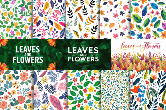 Download Simple Leaves and Flowers Pattern - Simple Collection