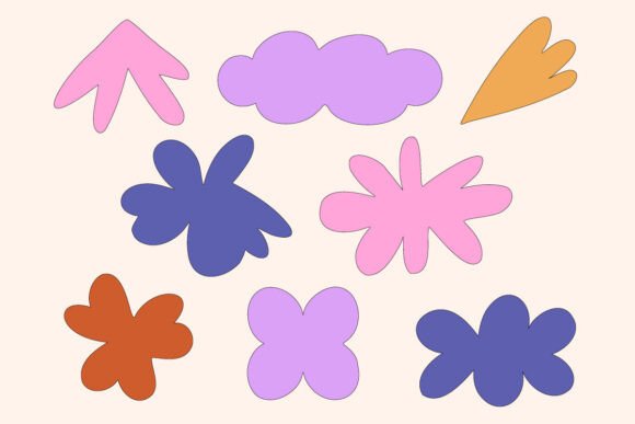 Download Hand Drawn Abstract Floral Shapes - Shape Collection