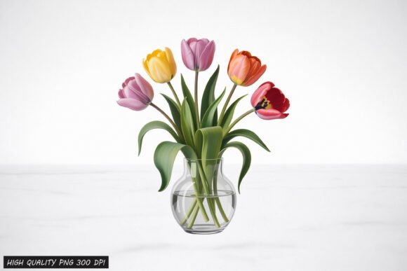 Download Tulip Flower Vase Clipart PNG Design - Clipart Collection
