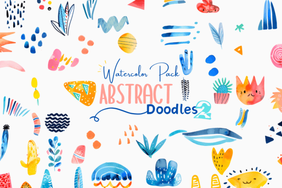 Download Abstract Watercolor Doodles Clipart 2 - Clipart Collection