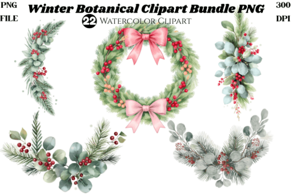 Download Winter Botanical Clipart Bundle PNG | - Clipart Collection