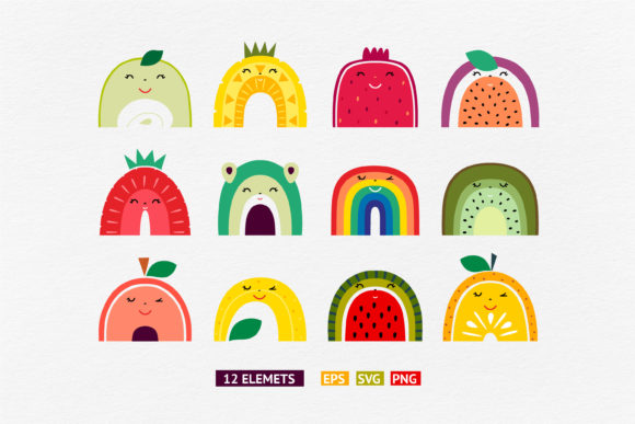 Download Rainbow Fruits Clipart. Rainbow Svg - Clipart Collection
