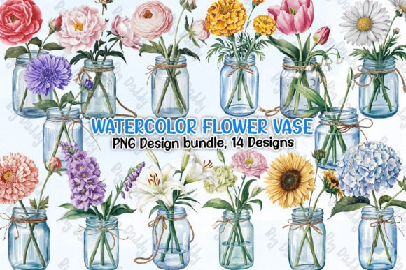 Download Watercolor Flower Vase Clipart PNG - Clipart Collection
