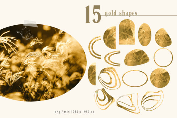 Download Gold Foil Abstract Shapes Clipart - Shape Collection