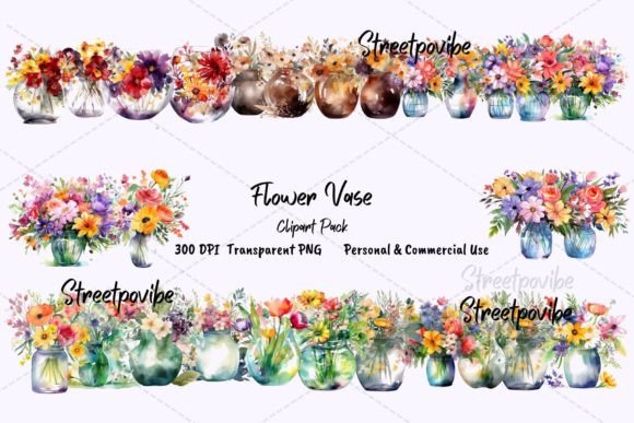 Download Foliage Flower Vase Clipart PNG Pack Art - Clipart Collection
