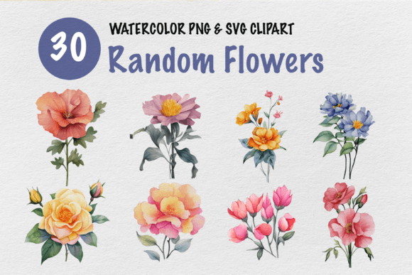 Download Random Flowers Watercolor Clipart - Clipart Collection