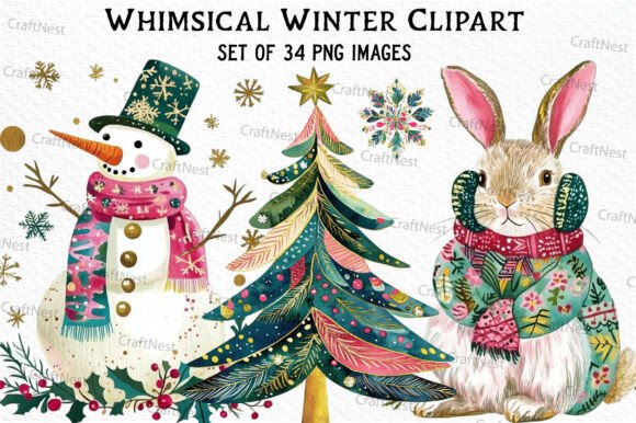 Download Whimsical Winter Clipart Bundle - Clipart Collection