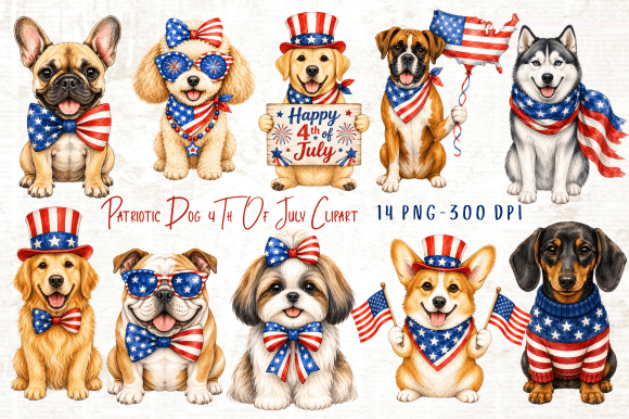 Download Patriotic Dog 4th of July Clipart - Clipart Collection