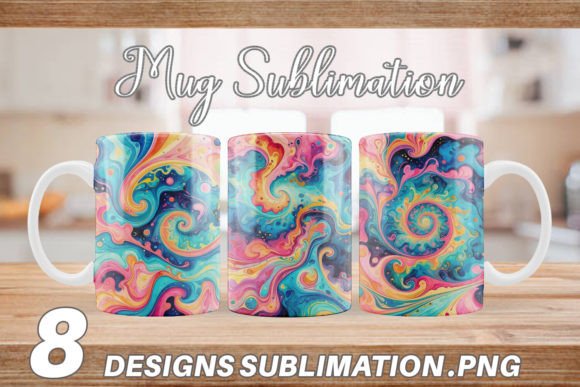 Download Mug Abstract Watercolor Swirl - Color Collection