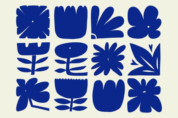 Download Bold Abstract Flower Shapes Clipart Set - Shape Collection