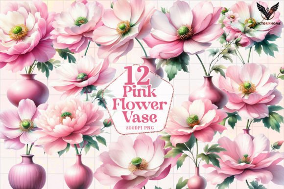 Download Pink Flower Vase Clipart PNG - Clipart Collection