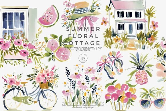 Download Summer Watercolor Clipart Set - Clipart Collection