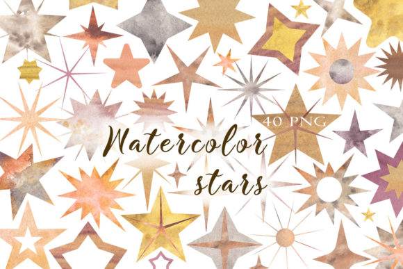 Download Boho Watercolor Stars - Color Collection