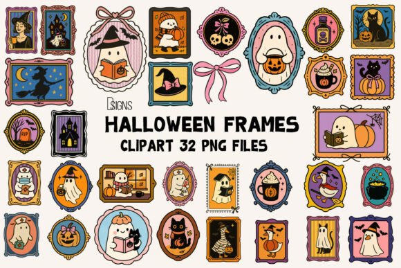 Download Halloween Cute Frame Clipart Bundle Png - Clipart Collection