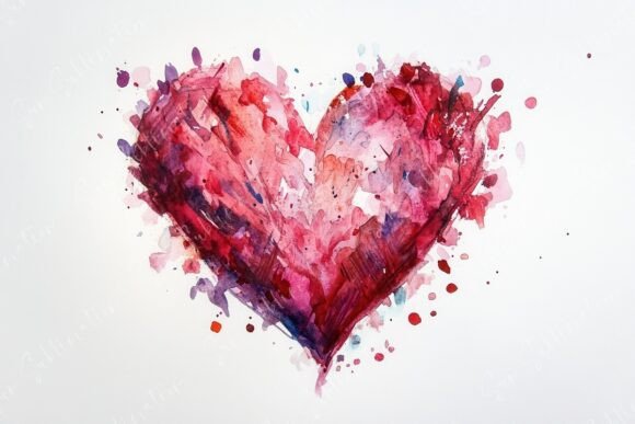 Download Colorful Watercolor Heart Illustration - Color Collection