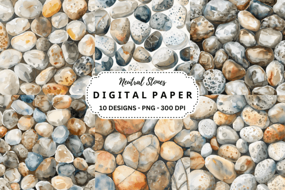 Download Watercolor Neutral Stones Background - Color Collection
